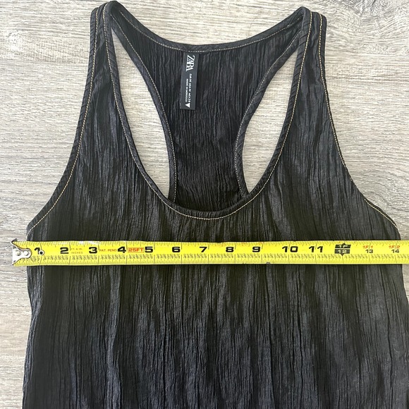 Zara Black Textured Racerback Top - Picture 2 of 6